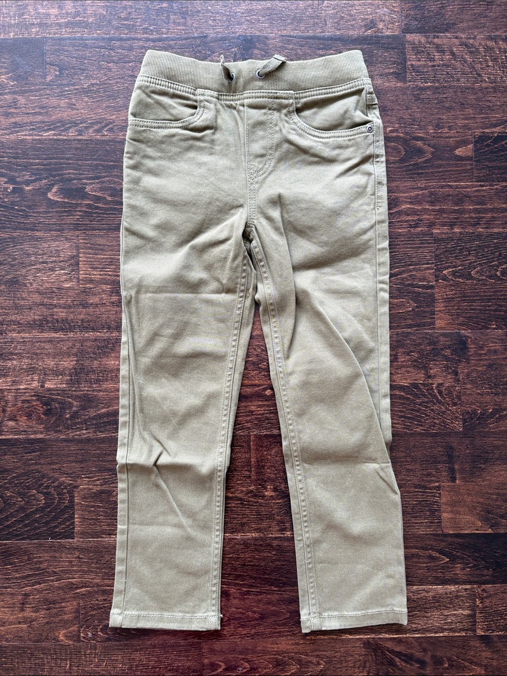 Hanna Andersson Slim Fit Twill Pull-On Pants in Olive Green sz 6-7 (price each)